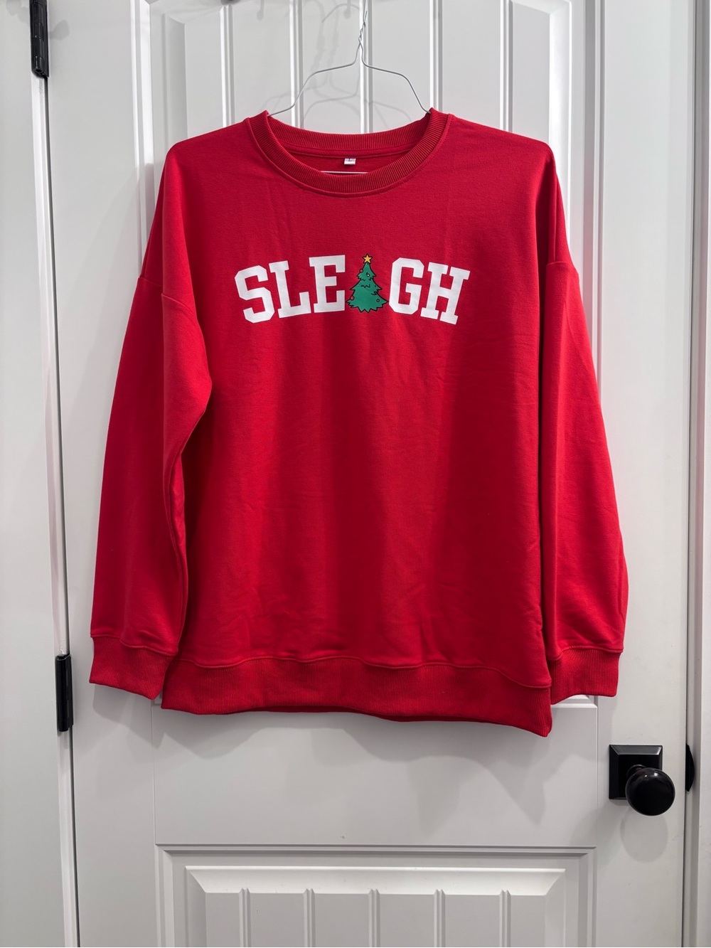 Red 'SLEIGH' Holiday Crewneck Sweater